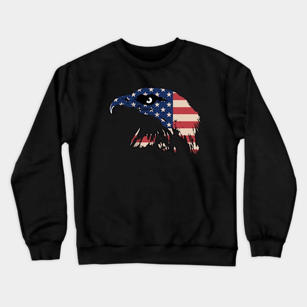 Patriot Eagle Crewneck Sweatshirt by D_AUGUST_ART_53